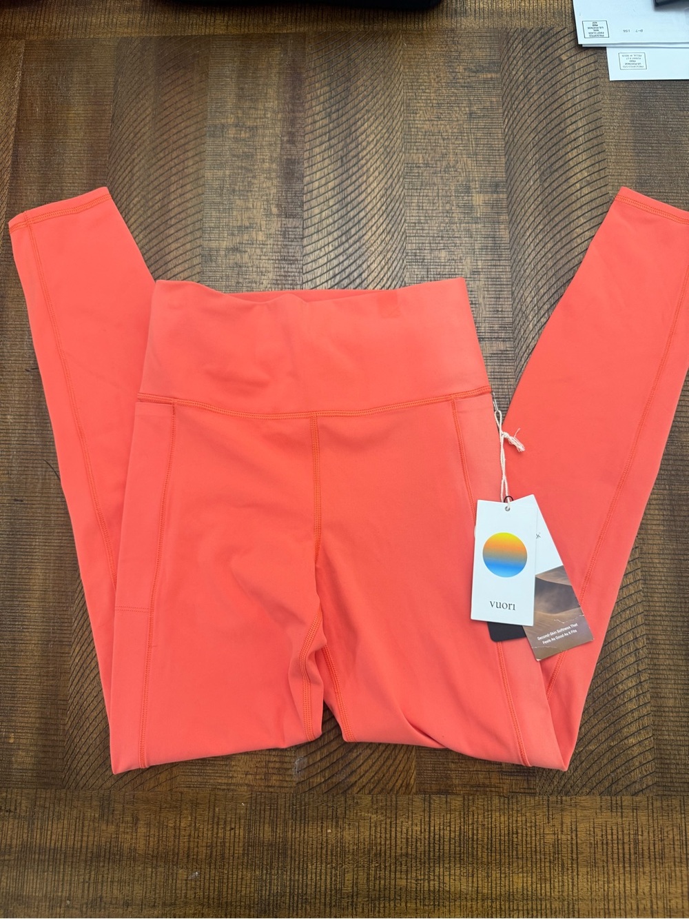 Vuori  Coral-Orange High Waist Leggings